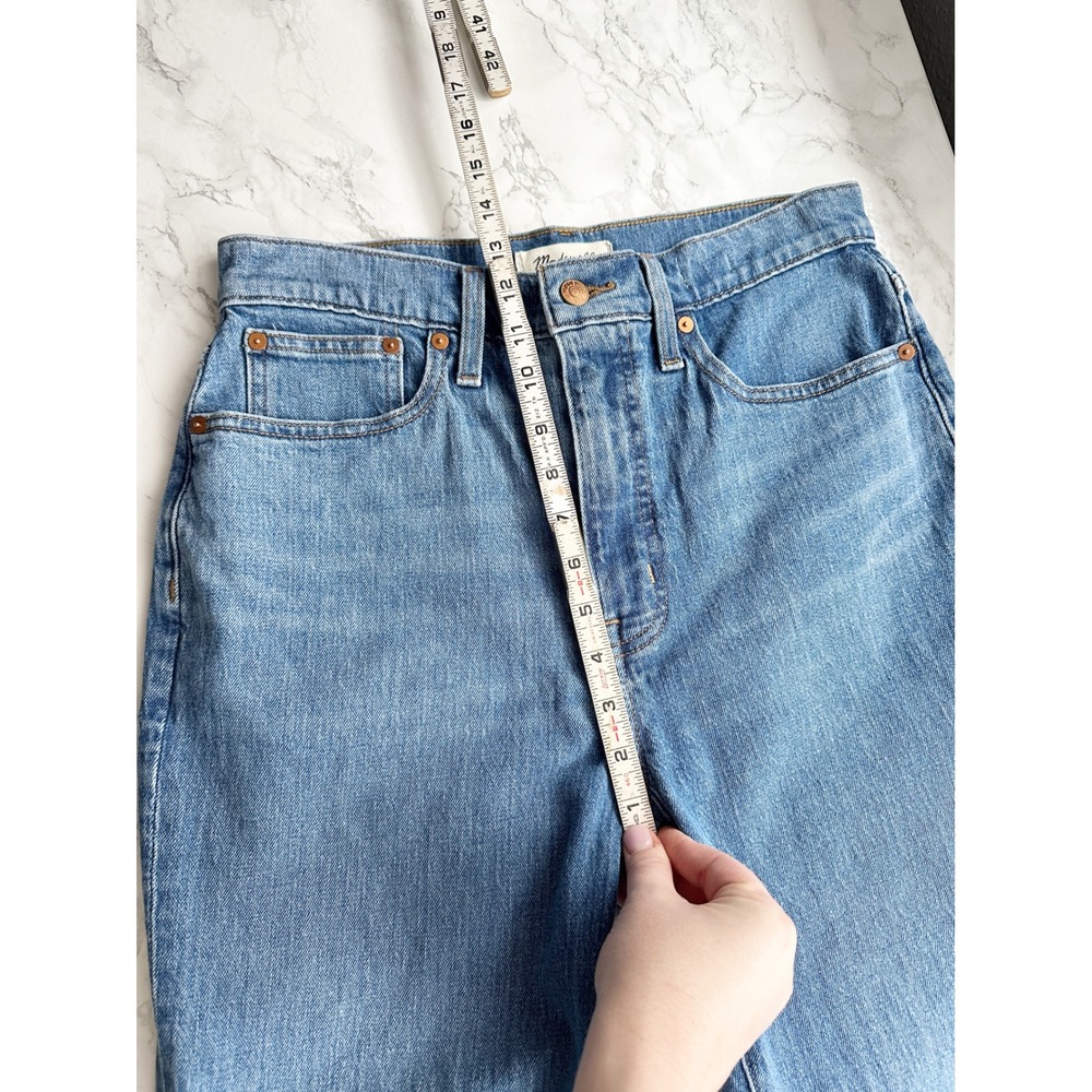 Madewell The Momjean High Rise Basley Wash Tapered Leg Blue Denim Jeans Size 28 - Picture 12 of 13